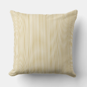 Mustard Yellow Ticking Strip Kissen