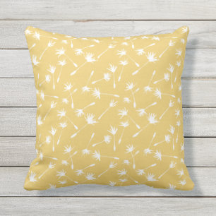 Mustard Yellow Whimsical Dandelion Seed Pattern Kissen
