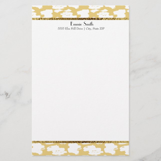 Mustard Yellow White Personalisiert Stationery Briefpapier (Vorderseite)