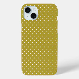 Mustard yellow white polka dots pattern Case-Mate iPhone Hülle