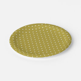 Mustard yellow white polka dots pattern Pappteller