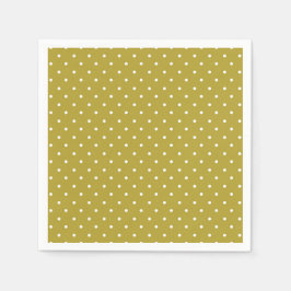 Mustard yellow white polka dots pattern Serviette