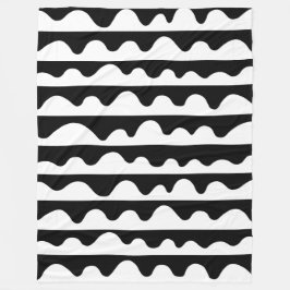 Muster 020815 - Weiß auf Schwarz Fleecedecke