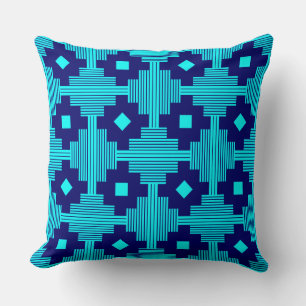 Muster 061214 - Cyan mit Deep Navy Kissen