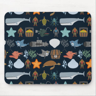 Muster 1 der Meeresbewohner Mousepad