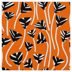 Muster 210121 - Schwarz, Weiß und Orange Stoff
