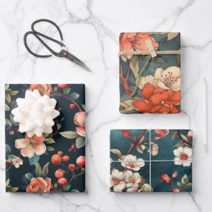Muster 3 für japanische Blüten Geschenkpapier Set