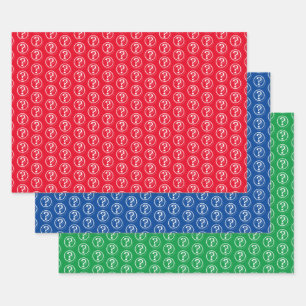 Muster 3D für weiße Fragezeichen Geschenkpapier Set