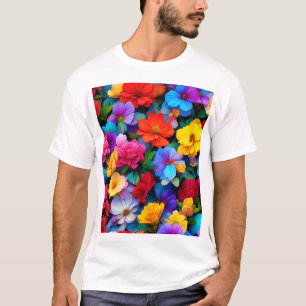 Muster-75647 für mehrfarbige Blume T-Shirt