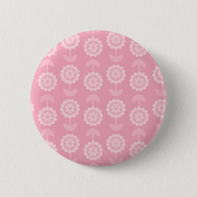 Muster Abstrakt Art Pink Floral Blume Button (Vorderseite)