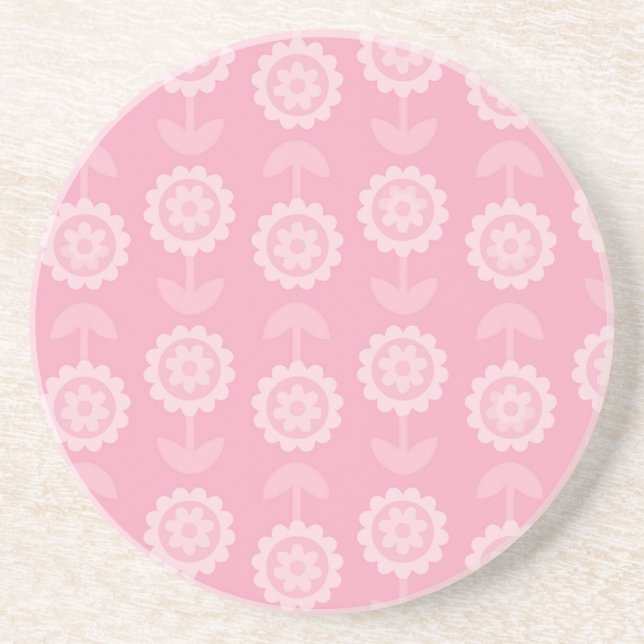 Muster Abstrakt Art Pink Floral Blume Untersetzer (Vorne)