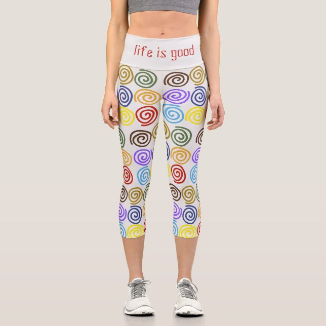 Muster Abstrakter Spiralformen Capri Leggings (Vorderseite)