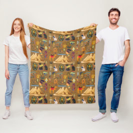 Muster altertümliches ägyptisches Hieroglyphiksymb Fleecedecke