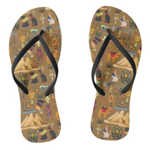 Muster altertümliches ägyptisches Hieroglyphiksymb Flip Flops
