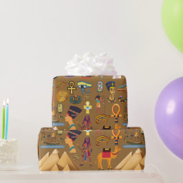 Muster altertümliches ägyptisches Hieroglyphiksymb Geschenkpapier