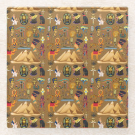 Muster altertümliches ägyptisches Hieroglyphiksymb Glasuntersetzer