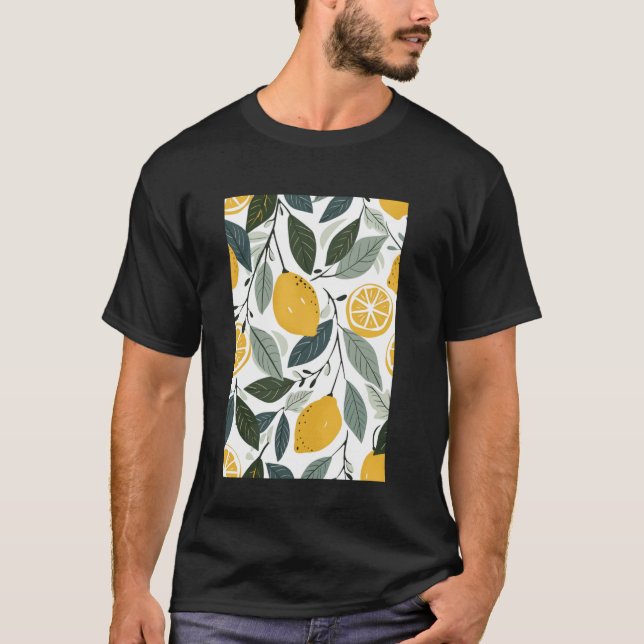 Muster Art Lemon Fruit Minimalistisch T-Shirt (Vorderseite)