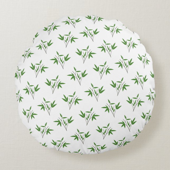 Muster aus Bambuszweigen Rundes Kissen (Vorderseite)