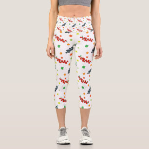 Muster aus Beeren, Rotbeere, Blaubeere, Obst Capri Leggings