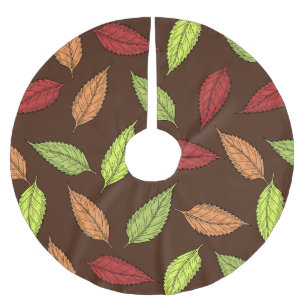 Muster aus Blättern, bunte Blätter, Herbstblätter Polyester Weihnachtsbaumdecke