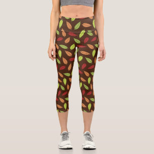 Muster aus Blättern, farbenfrohe Blätter, Herbstbl Capri Leggings