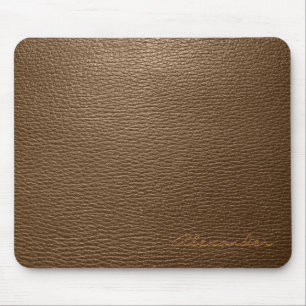 Muster aus braunem Leder - Custom Monogram Mousepad