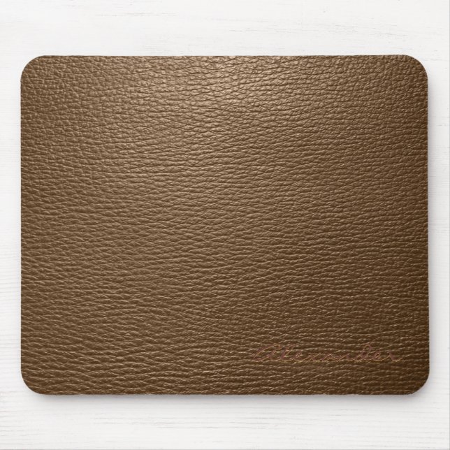 Muster aus braunem Leder - Custom Monogram Mousepad (Vorne)