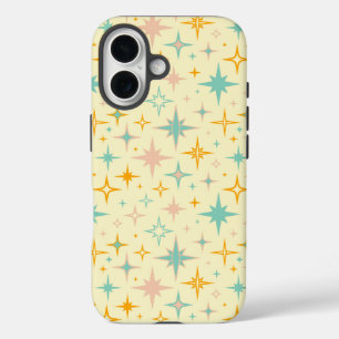 Muster aus bunten Retro-Sternen iPhone 16 Hülle