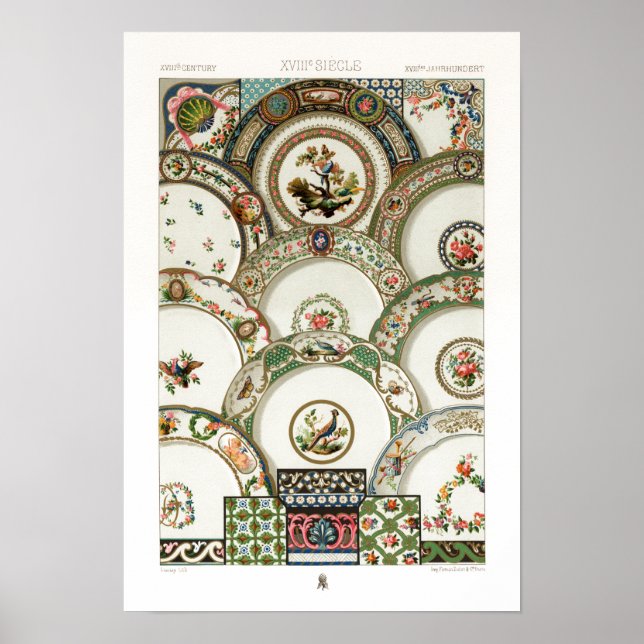 Muster aus dem 18. Jahrhundert von Albert Racinet Poster (Vorne)