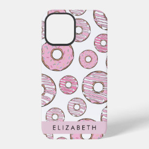 Muster aus Donuts, rosa Donuts, Zuckerguss, Ihr Na iPhone 12 Pro Hülle