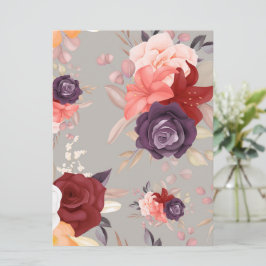Muster aus farbenfrohen Blumen einschließlich Rose Einladung