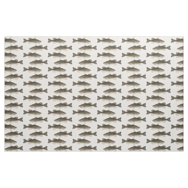 Muster aus gepolstertem Bass Fish Stoff (Fat Quarter (45,7 x 55,9 cm))