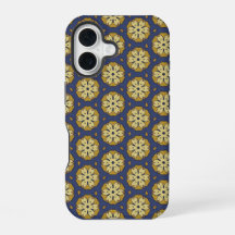 Muster aus Gold und Blüten und Teardrop