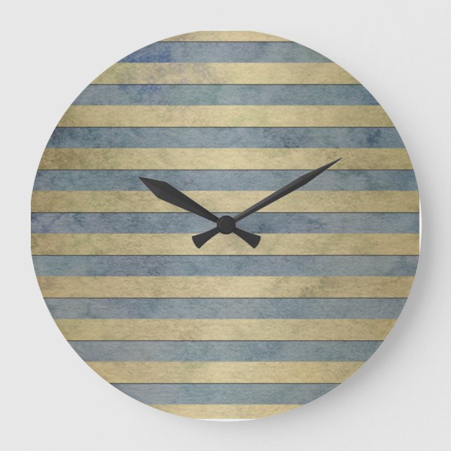 Muster aus Gold und Grau Große Wanduhr (Vorderseite)