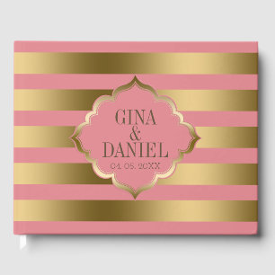 Muster aus Gold und Rosa Gästebuch