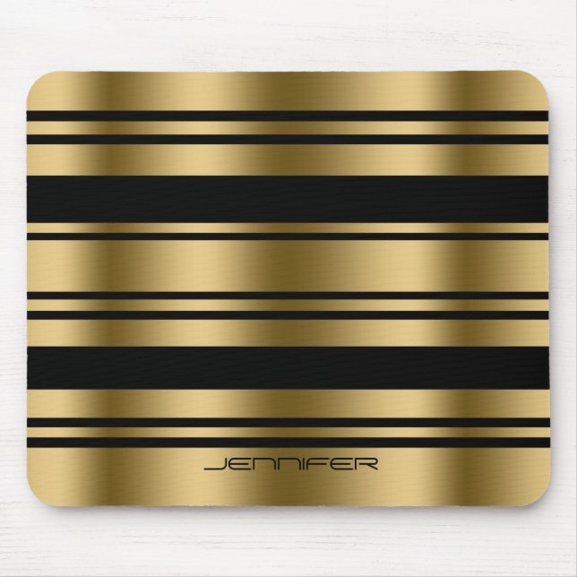 Muster aus Gold und Schwarz Mousepad (Vorne)