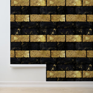 Muster aus Gold und Schwarz Tapete