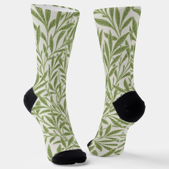 Muster aus grünen, blättrigen Zweigen  Socken (Gewinkelt)