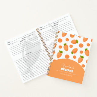 Muster aus kleinen Karotten und Scheiben Rezeptbüc Notizbuch