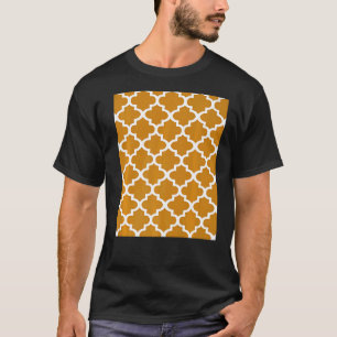 Muster aus Quarzglas in weißer Kontur auf Weizenge T-Shirt
