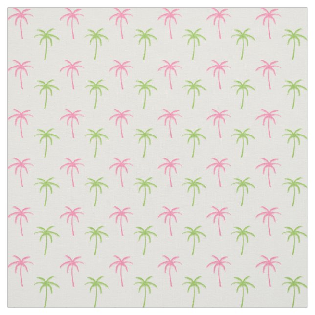 Muster aus rosa und grünen Palmen Stoff (Muster)