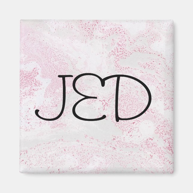 Muster aus rosa und weißem Marmor Magnet (Vorne)