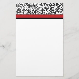 Muster aus roten und schwarzen Flurdeschmücken Briefpapier