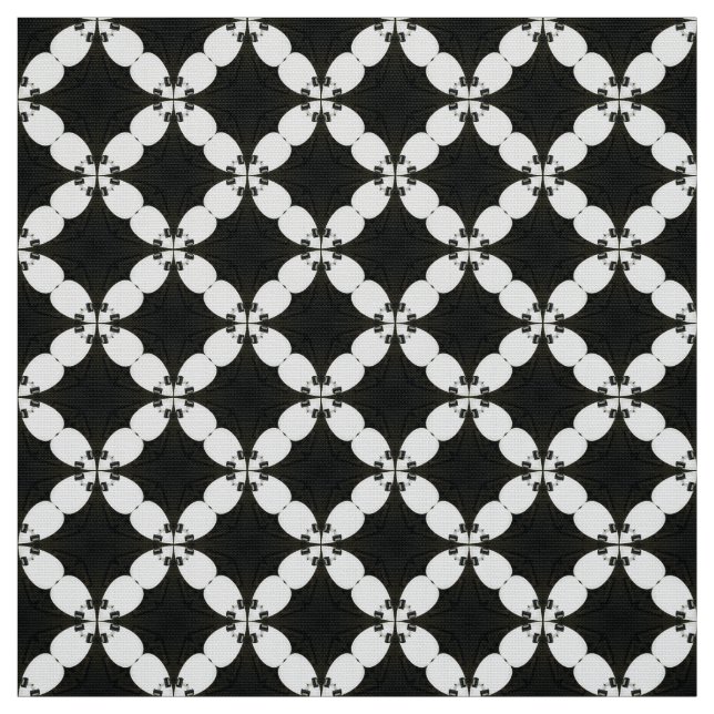 Muster aus schwarzem und weißem Tile Stoff (Muster)