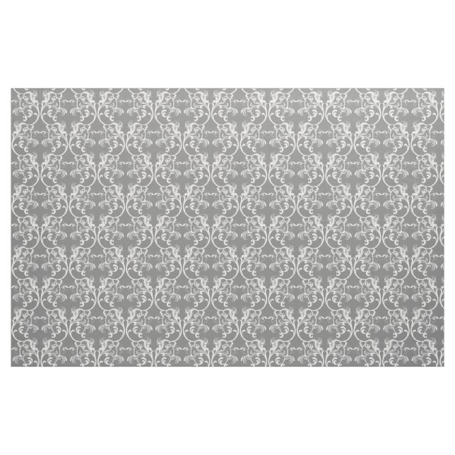 Muster aus weißem grauem, parisianischem Damask Stoff (Fat Quarter (45,7 x 55,9 cm))