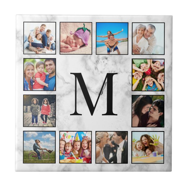 Muster aus weißem Marmor Fliese (Vorderseite)