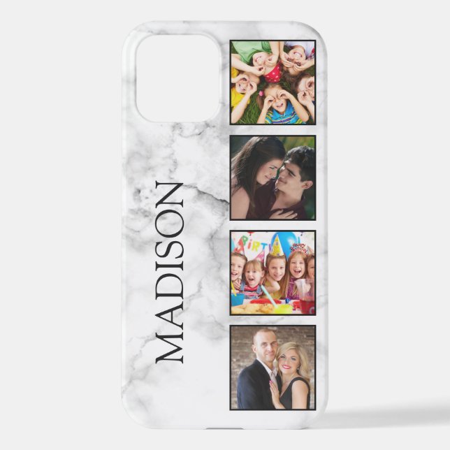 Muster aus weißem Marmor iPhone Hülle (Rückseite)