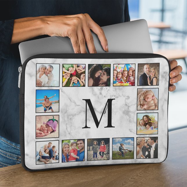 Muster aus weißem Marmor Laptopschutzhülle (Von Creator hochgeladen)