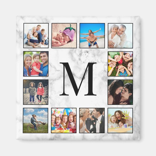 Muster aus weißem Marmor Magnet (Vorne)