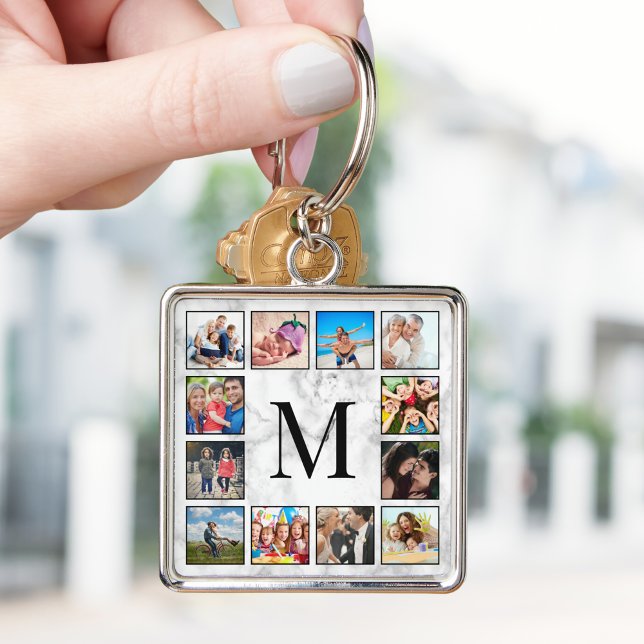 Muster aus weißem Marmor Schlüsselanhänger (Von Creator hochgeladen)